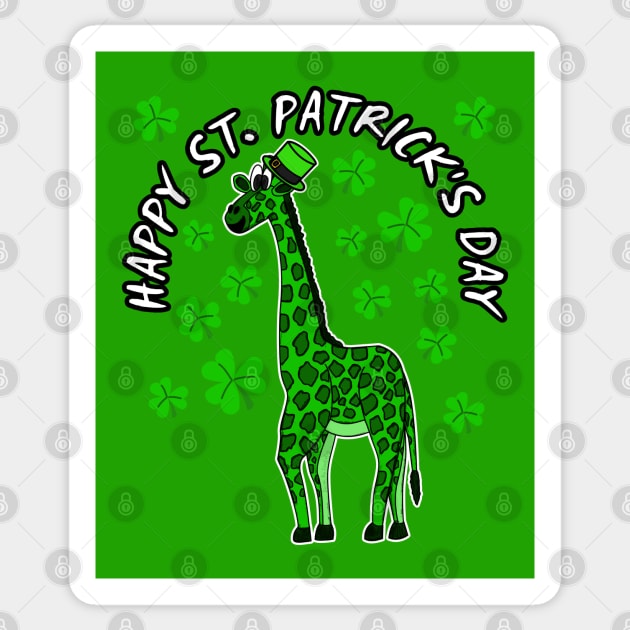 Happy St. Patrick's Day 2022 Giraffe Wildlife Lover Sticker by doodlerob